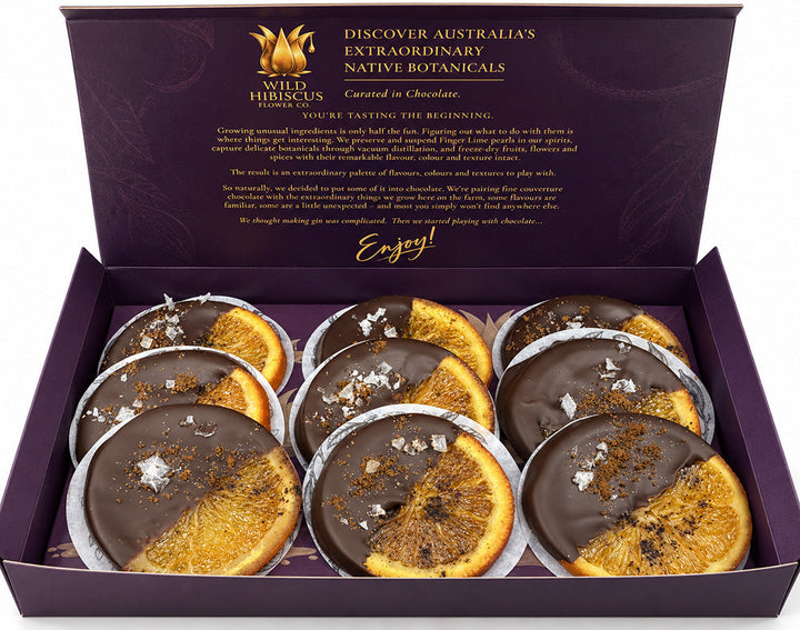 Dark Chocolate Dipped Orange Slices with Kurrajong Spice