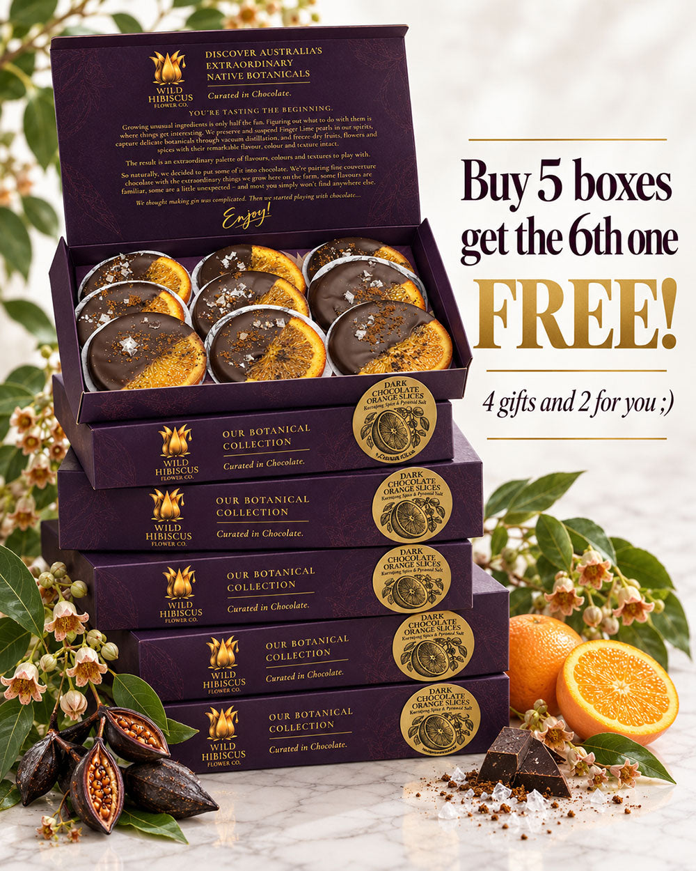 Dark Chocolate Dipped Orange Slices with Kurrajong Spice