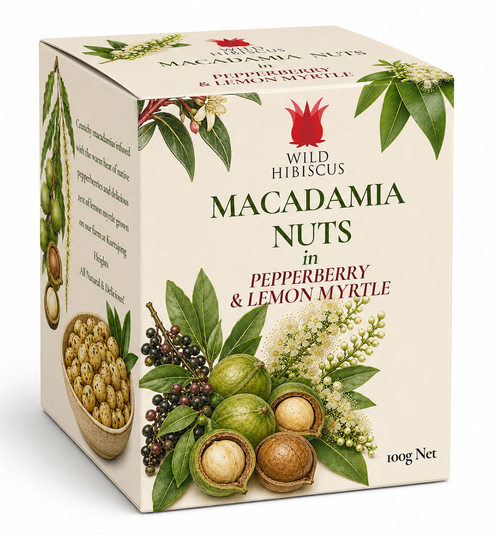 Roast Macadamia Nuts with Pepperberry &amp; Lemon Myrtle 100g