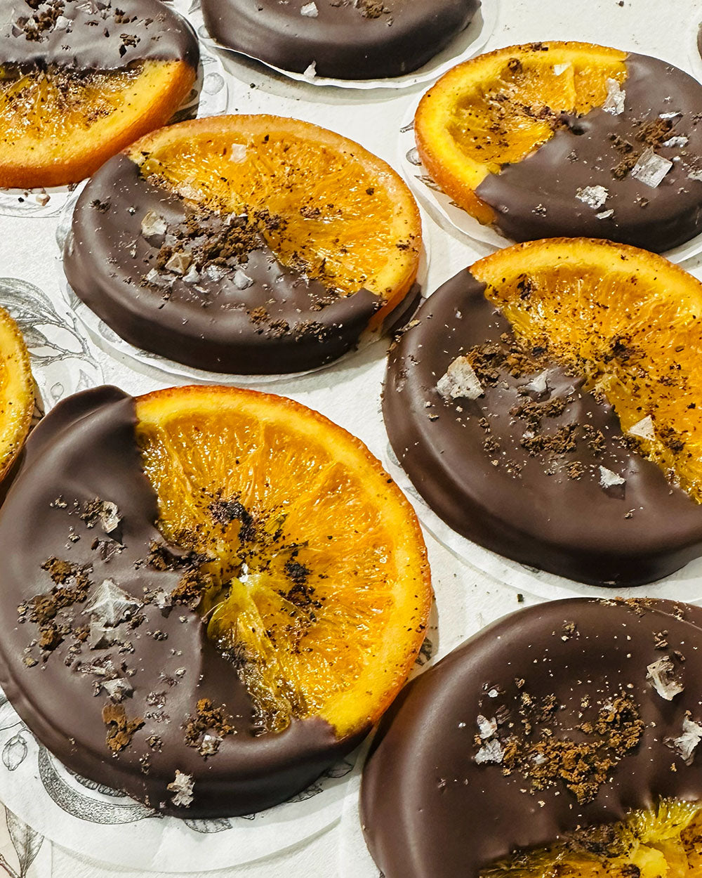 Dark Chocolate Dipped Orange Slices with Kurrajong Spice