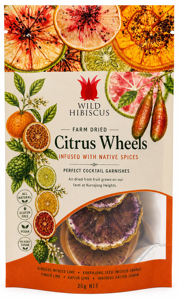Farm Dried Citrus Wheels with a Rainbow of Native Spices