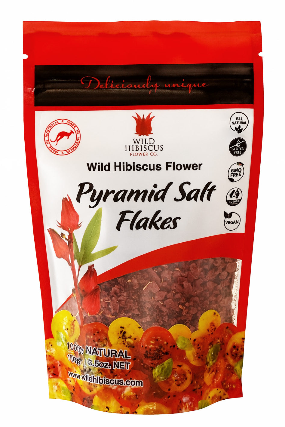 Wild Hibiscus Pyramid Salt Flakes