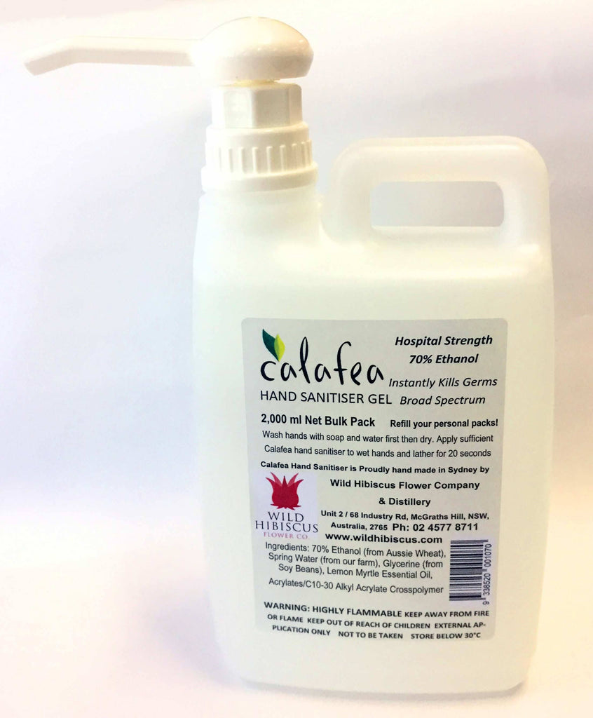 Calafea Hand Sanitiser Gel 2L Bulk Pump Pack